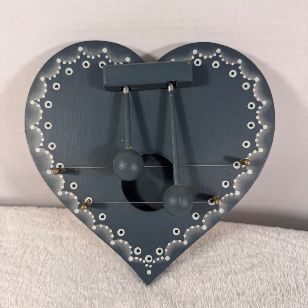 Vintage Heart Shaped Harp Lyre Wall Decor Folk Art Made in Taiwan 8"